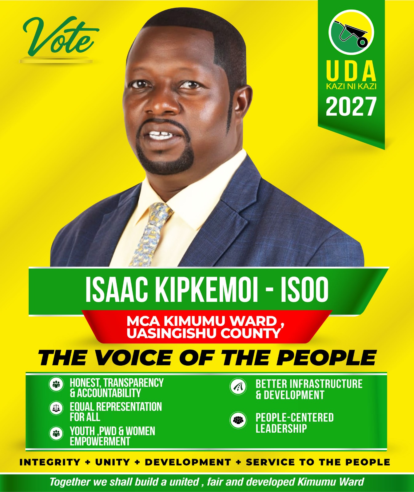 Isaac Kipkemoi (Isoo) — MCA Kimumu Ward 2027 UDA candidate